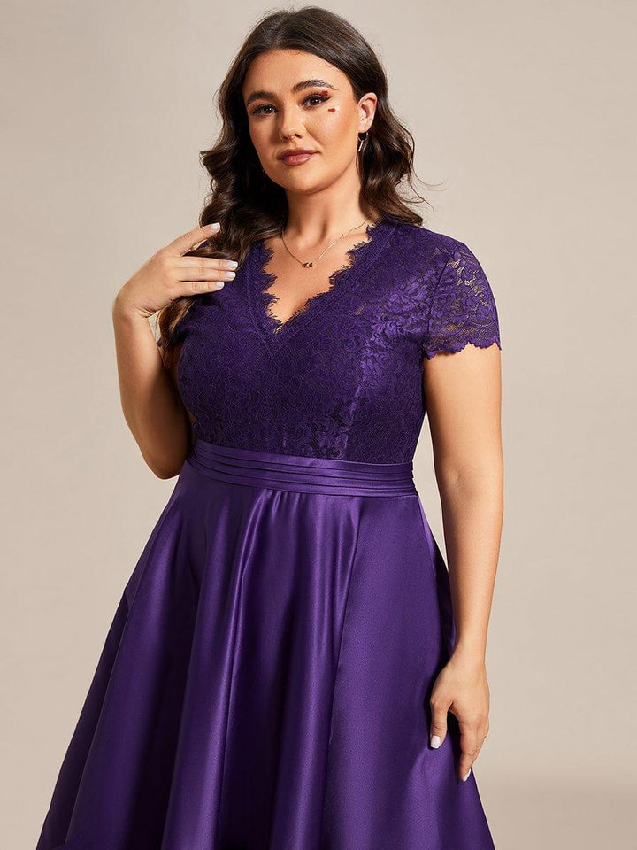 ever HARLEY|Romantic V-neck Lace Bodice Wedding Guest Dress with Pockets