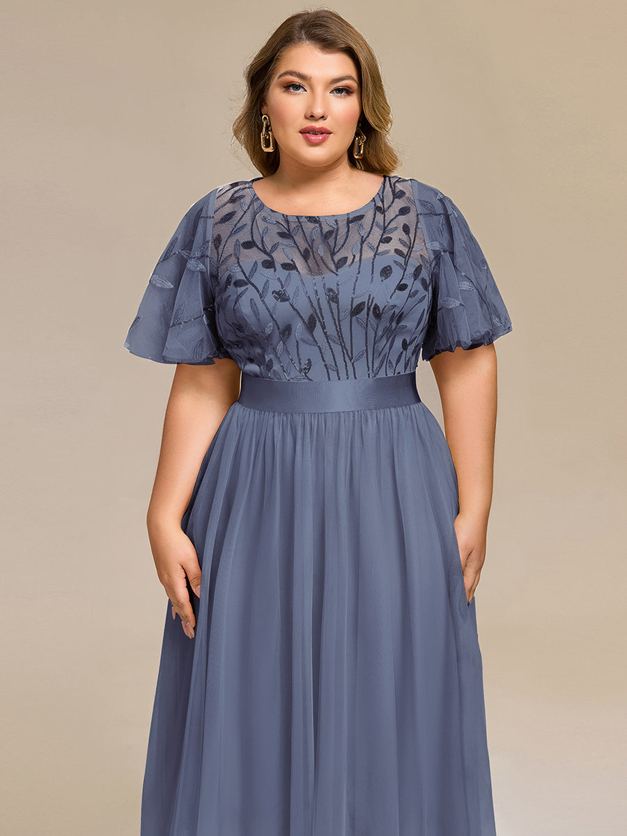 ever TAYLOR|Sequin Leaf Mesh Midi Party Dress