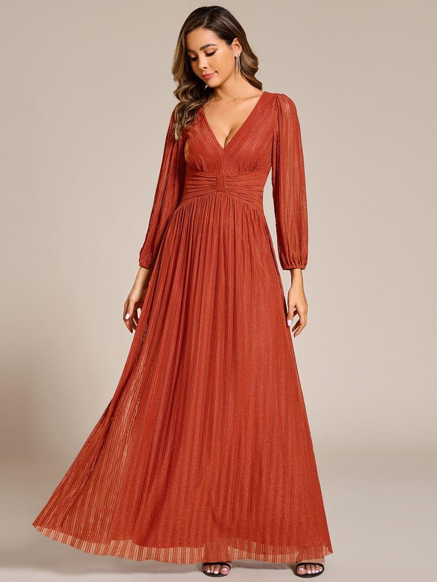 ever BRYM|Sequin Long Lantern Sleeves Maxi Wedding Guest Dress