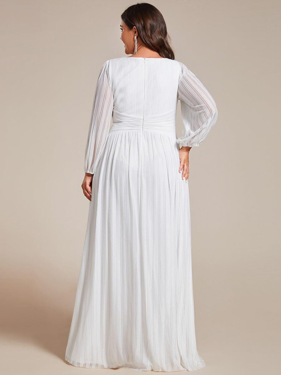 ever BRYM|Sequin Long Lantern Sleeves Maxi Wedding Guest Dress