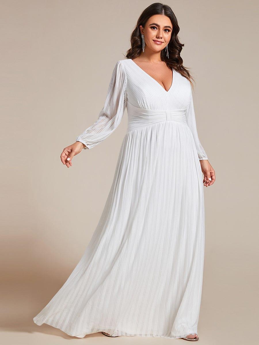 ever BRYM|Sequin Long Lantern Sleeves Maxi Wedding Guest Dress