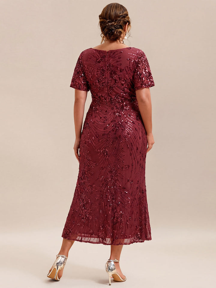 ever PALMER|Sequin Embroidery Mermaid Formal Dress