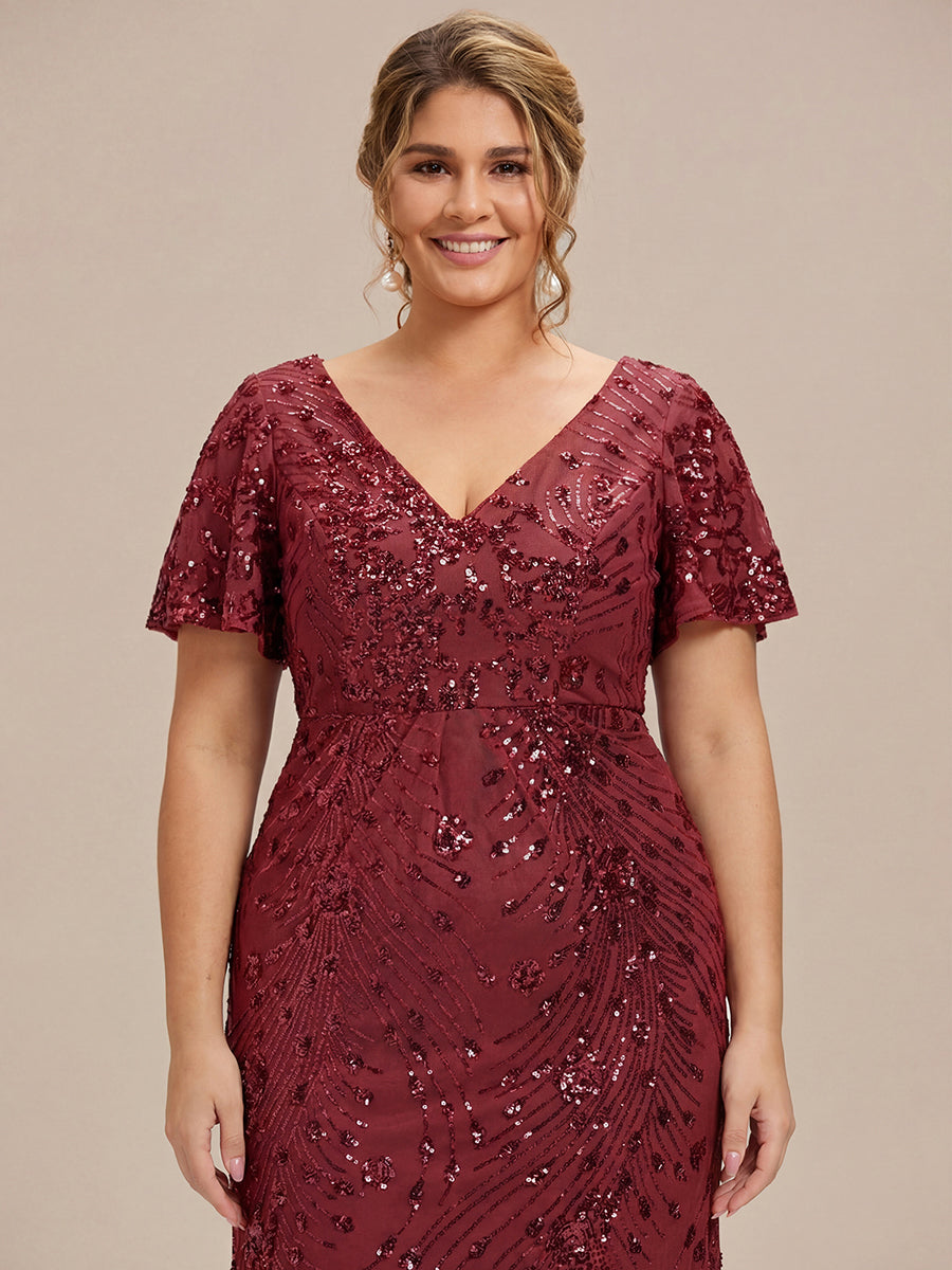 ever PALMER|Sequin Embroidery Mermaid Formal Dress