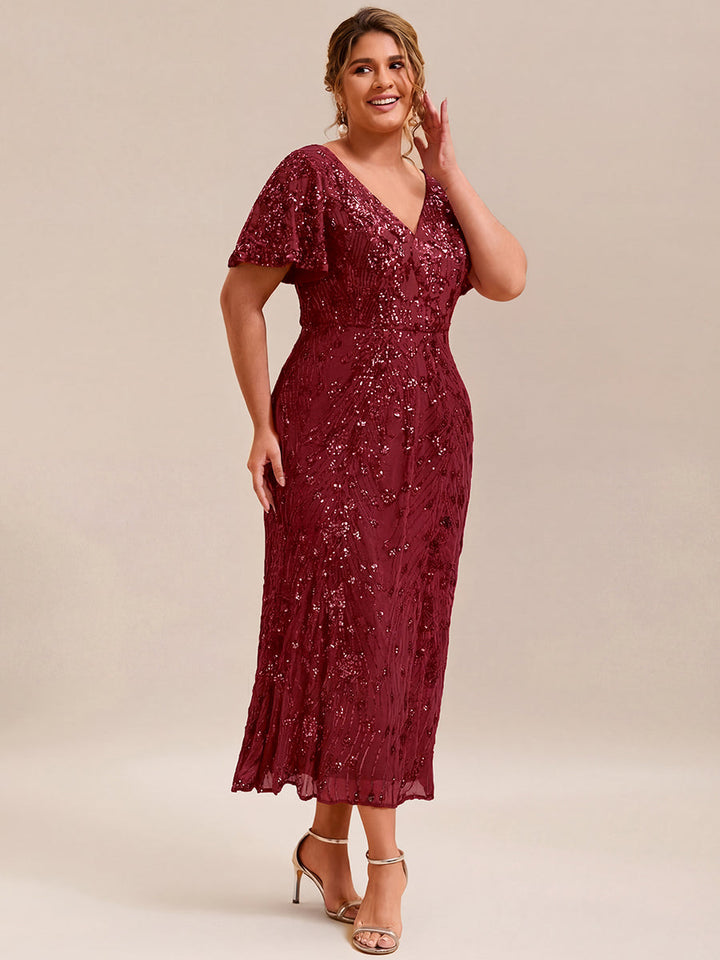 ever PALMER|Sequin Embroidery Mermaid Formal Dress