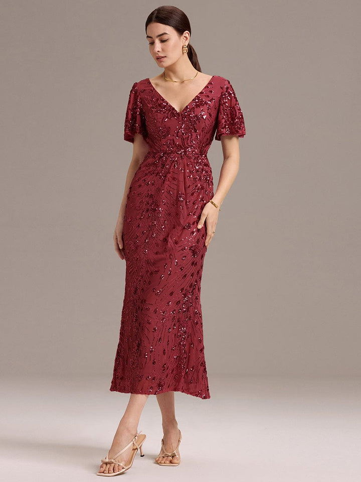 ever PALMER|Sequin Embroidery Mermaid Formal Dress