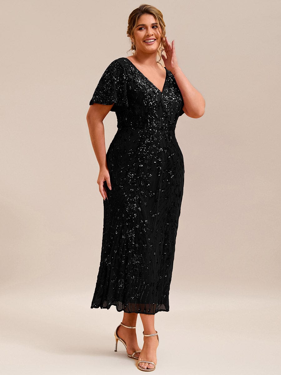 ever PALMER|Embroidery Sequin Mother of the Bride Dress