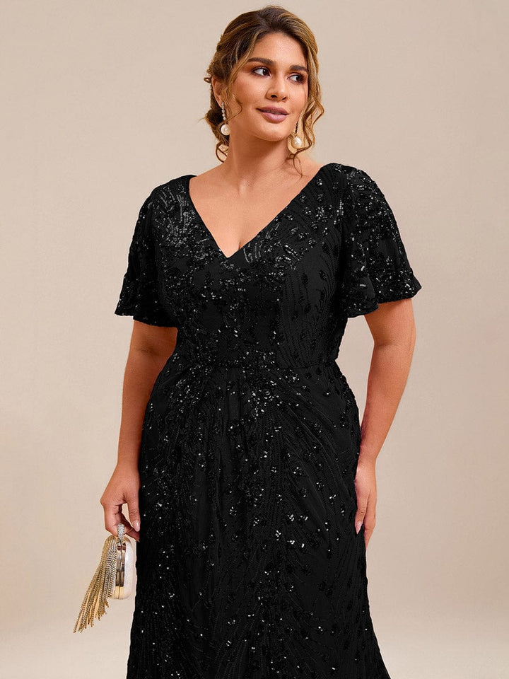 ever PALMER|Sequin Embroidery Mermaid Formal Dress