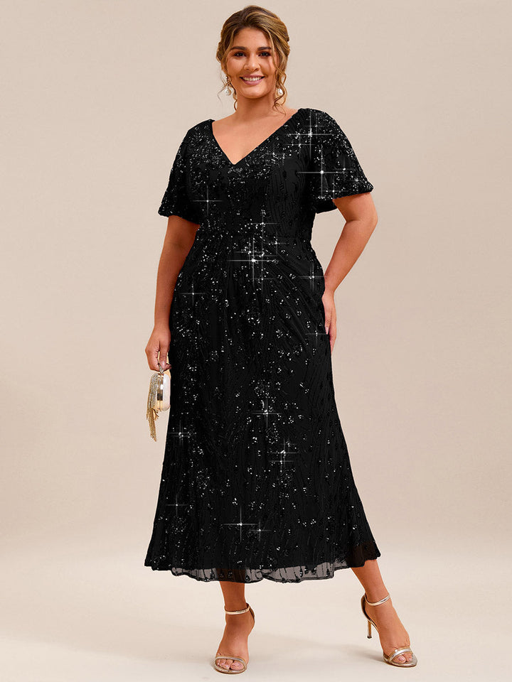 ever PALMER|Embroidery Sequin Mother of the Bride Dress