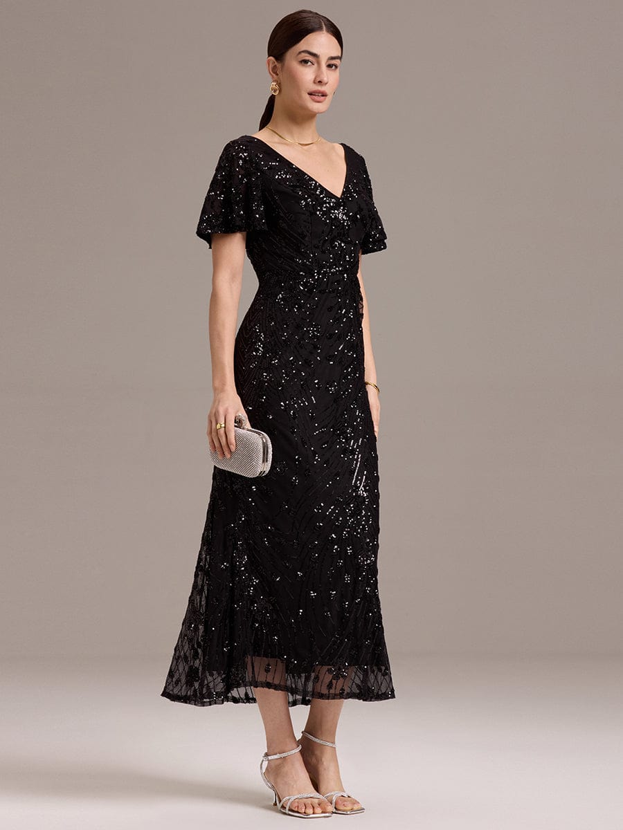 ever PALMER|Sequin Embroidery Mermaid Formal Dress