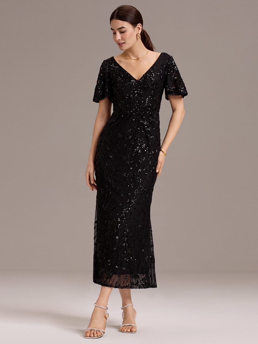 ever PALMER|Embroidery Sequin Mother of the Bride Dress