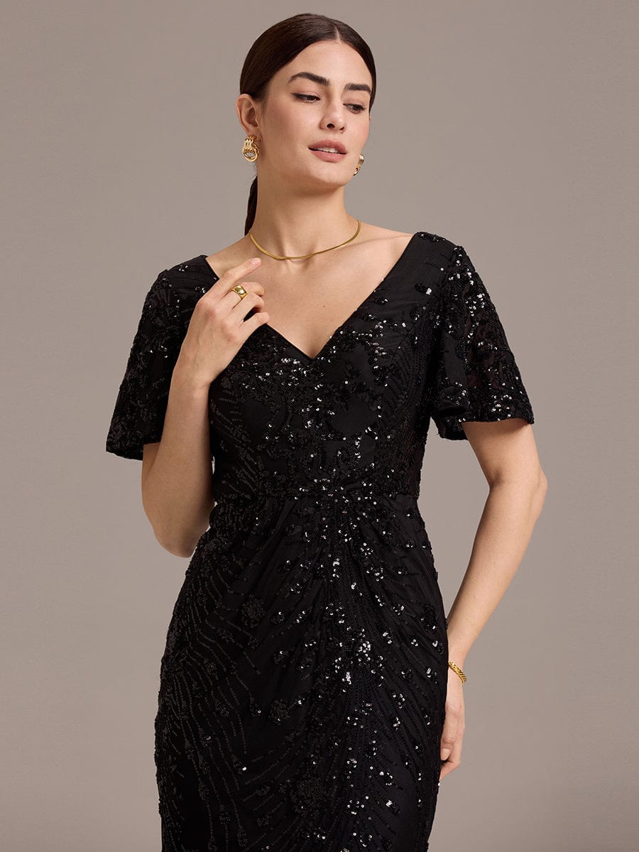 ever PALMER|Embroidery Sequin Mother of the Bride Dress