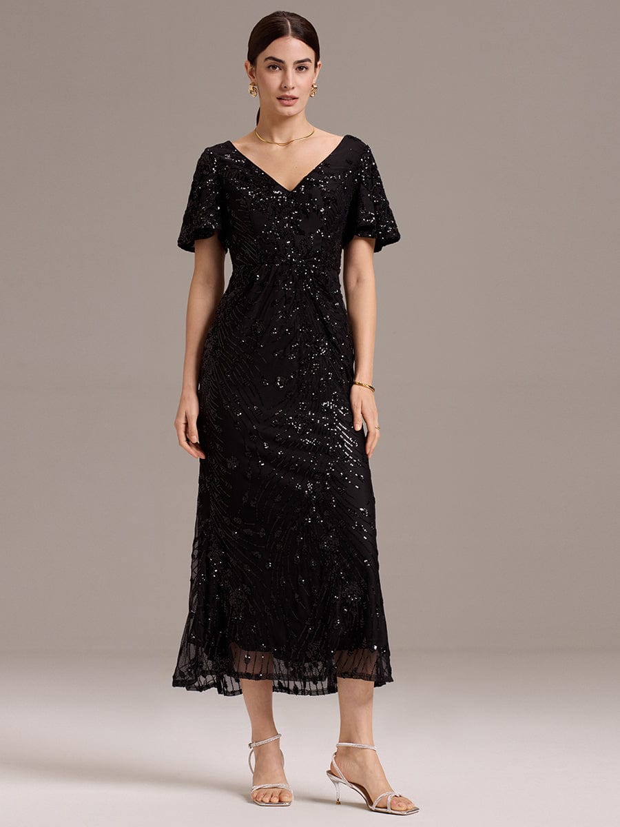 ever PALMER|Embroidery Sequin Mother of the Bride Dress