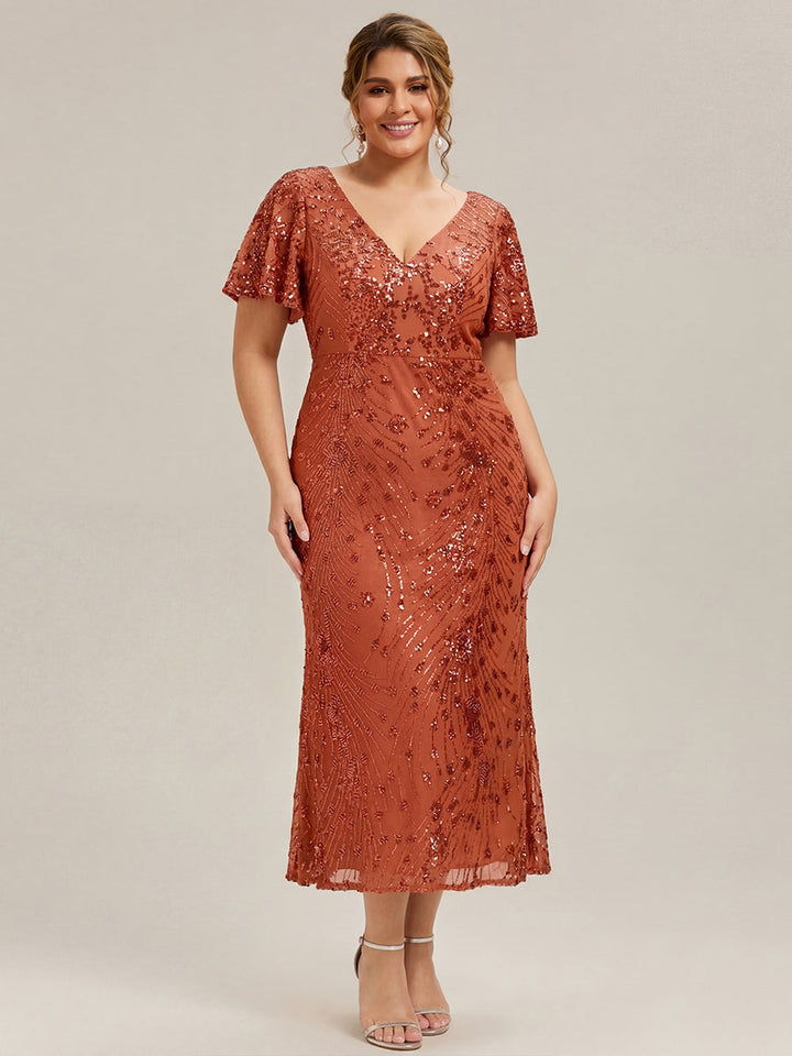 ever PALMER|Sequin Embroidery Mermaid Formal Dress