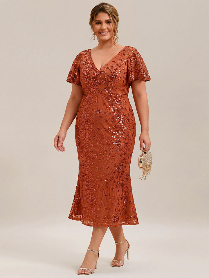 ever PALMER|Sequin Embroidery Mermaid Formal Dress
