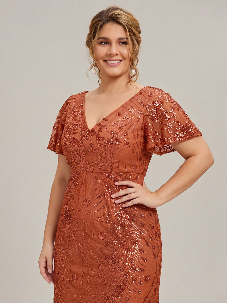ever PALMER|Sequin Embroidery Mermaid Formal Dress