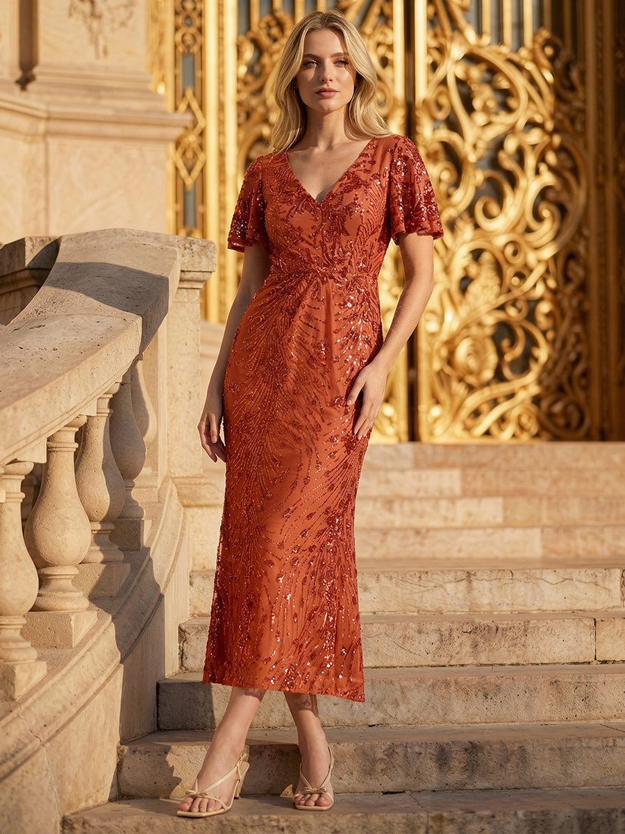 ever PALMER|Sequin Embroidery Mermaid Formal Dress