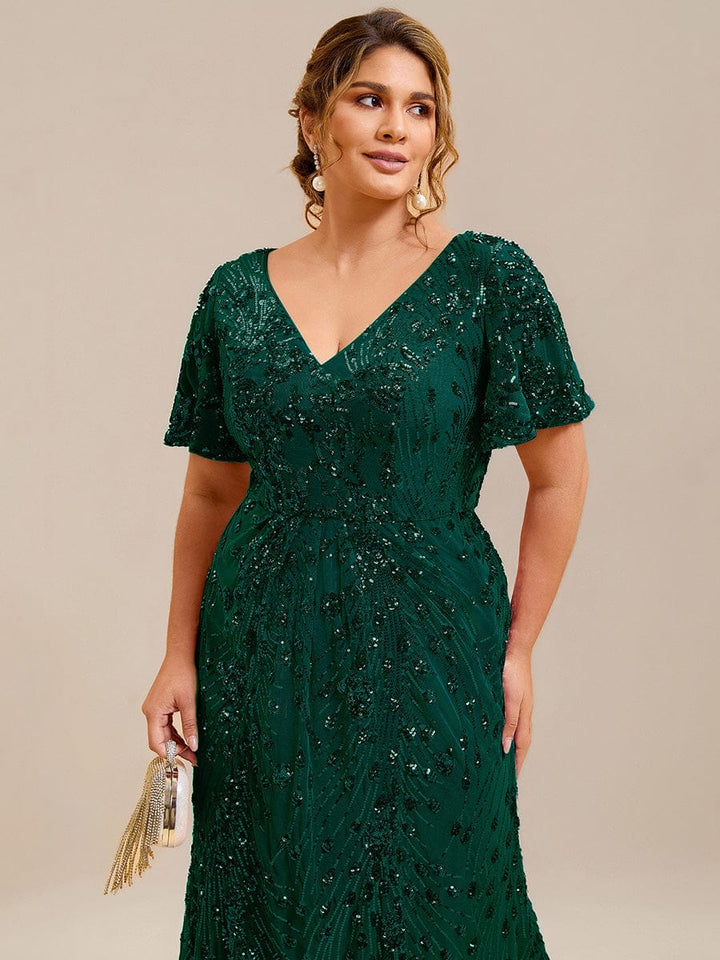 ever PALMER|Sequin Embroidery Mermaid Formal Dress