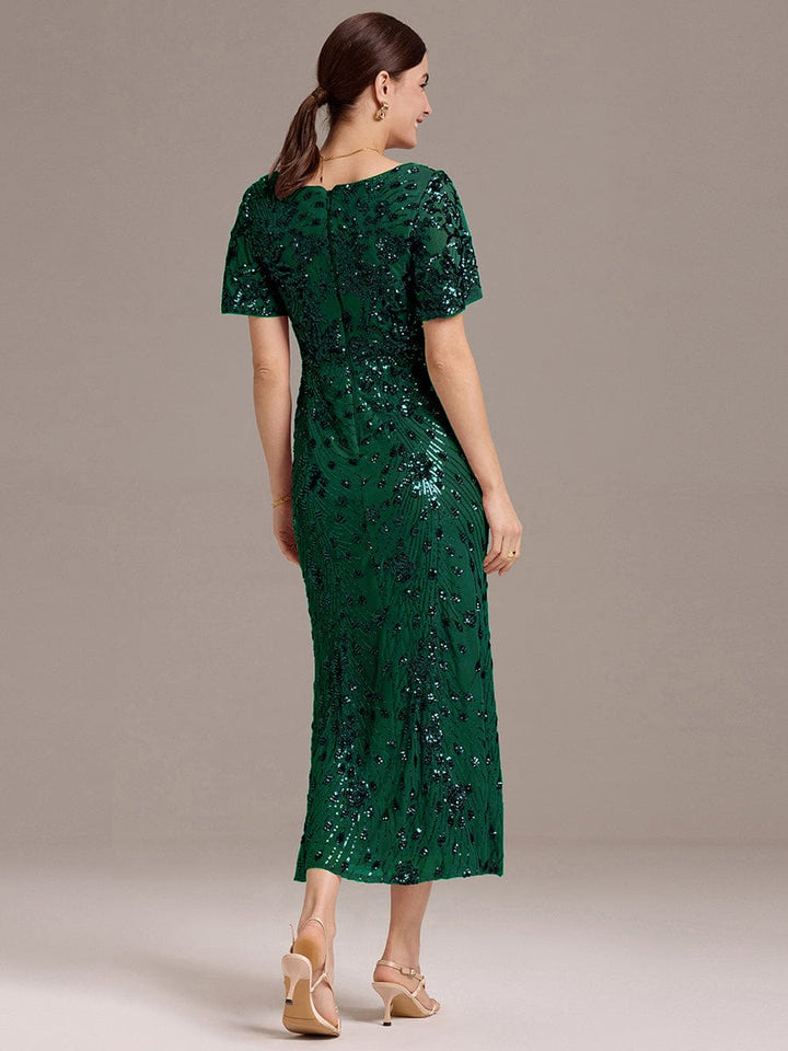 ever PALMER|Sequin Embroidery Mermaid Formal Dress