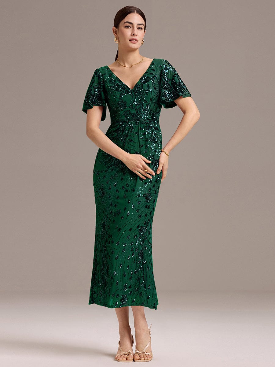 ever PALMER|Sequin Embroidery Mermaid Formal Dress
