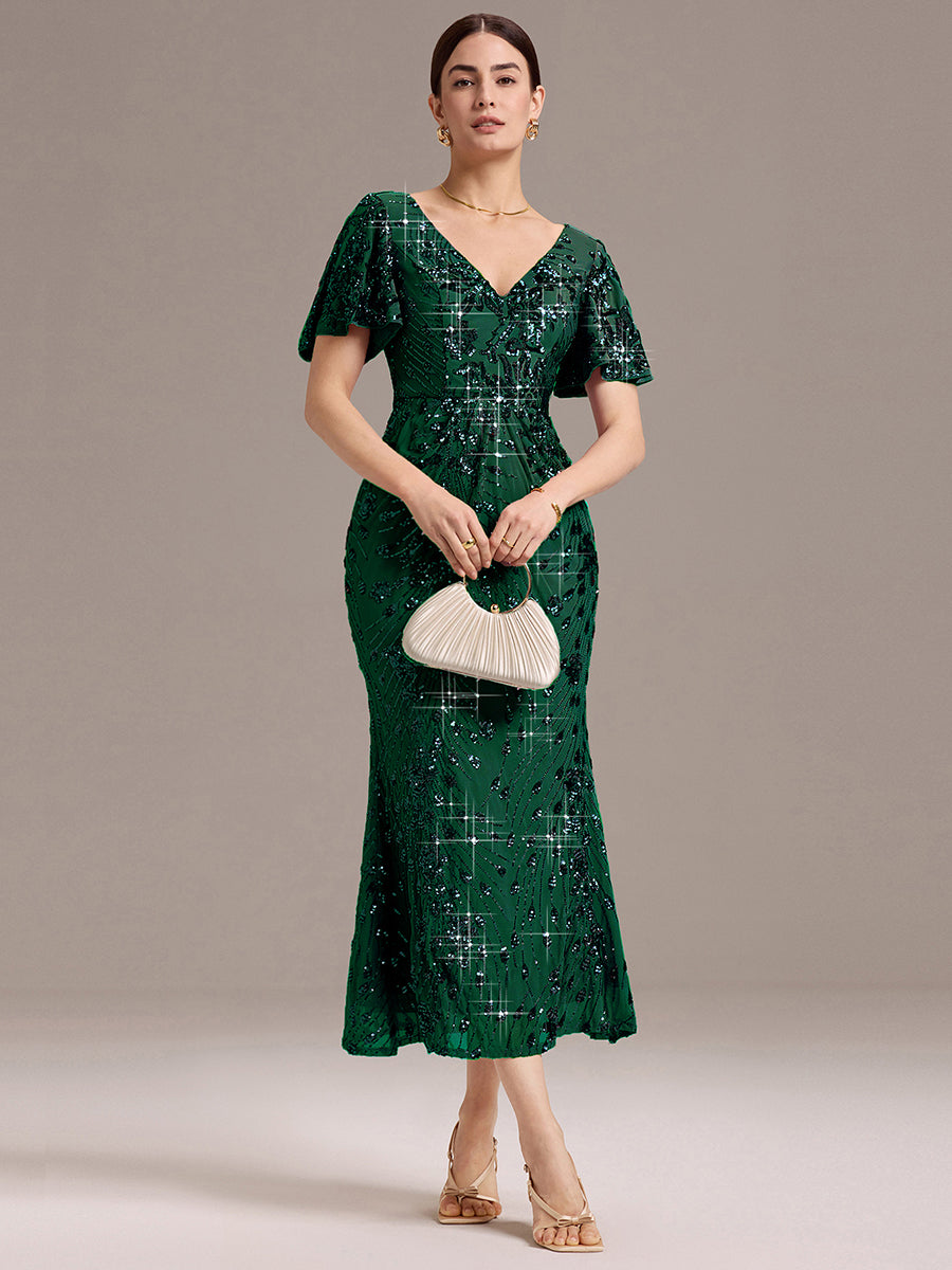 ever PALMER|Embroidery Sequin Mother of the Bride Dress