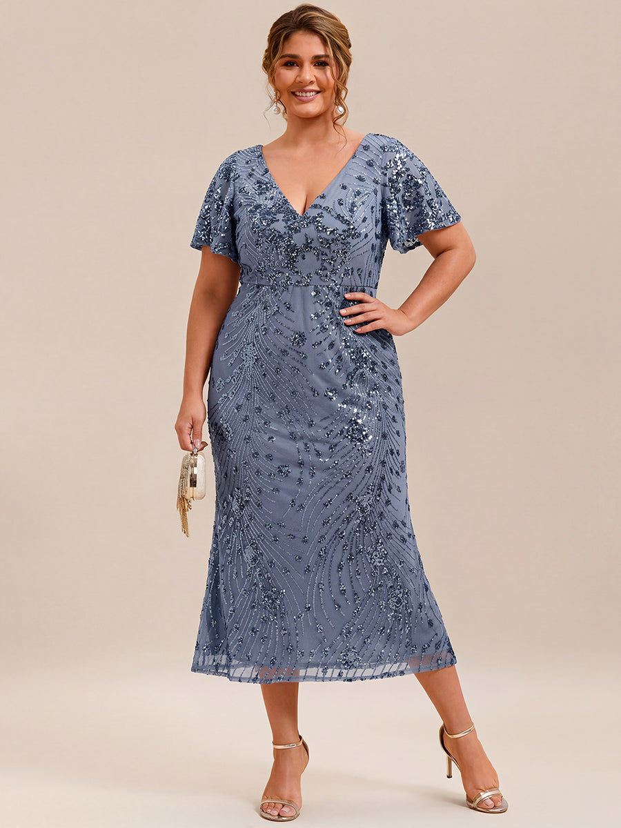 ever PALMER|Sequin Embroidery Mermaid Formal Dress