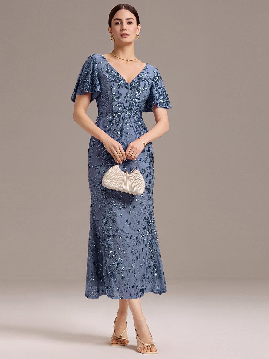 ever PALMER|Sequin Embroidery Mermaid Formal Dress