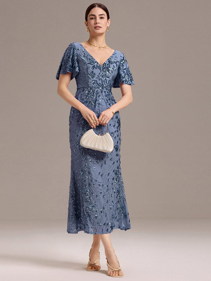 ever PALMER|Sequin Embroidery Mermaid Formal Dress