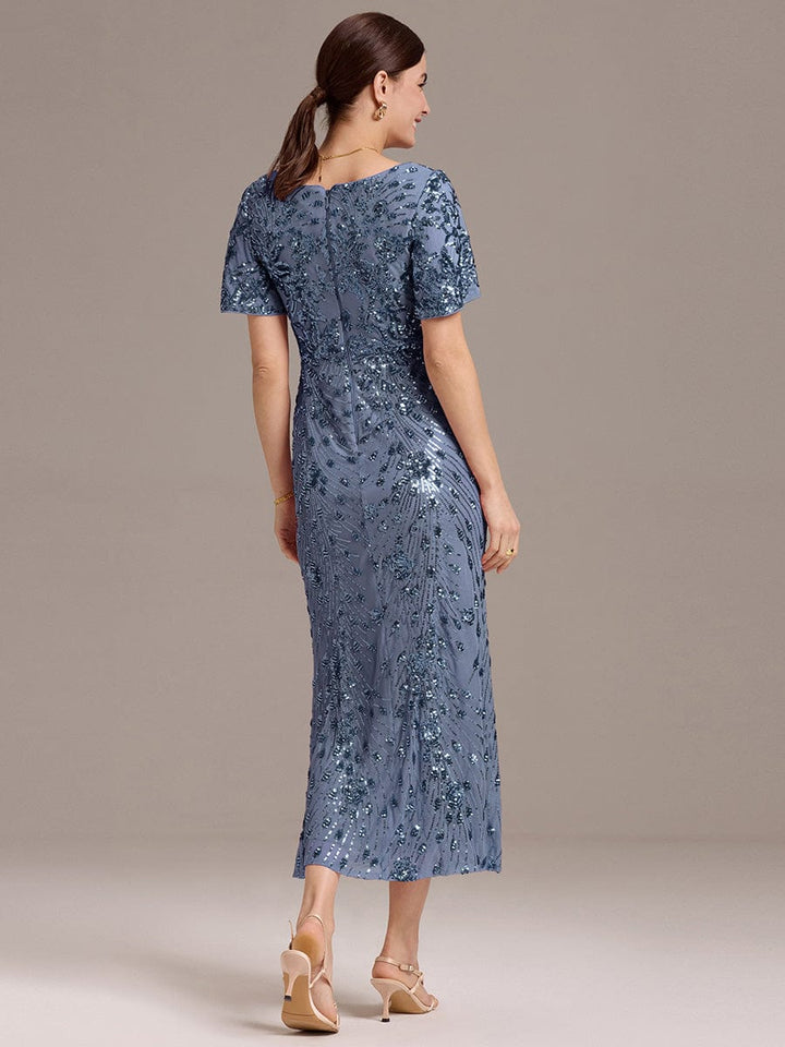 ever PALMER|Embroidery Sequin Mother of the Bride Dress