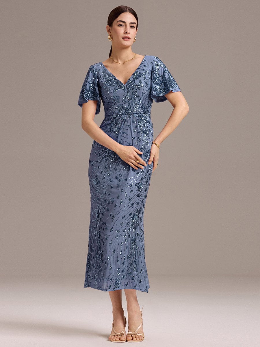 ever PALMER|Sequin Embroidery Mermaid Formal Dress