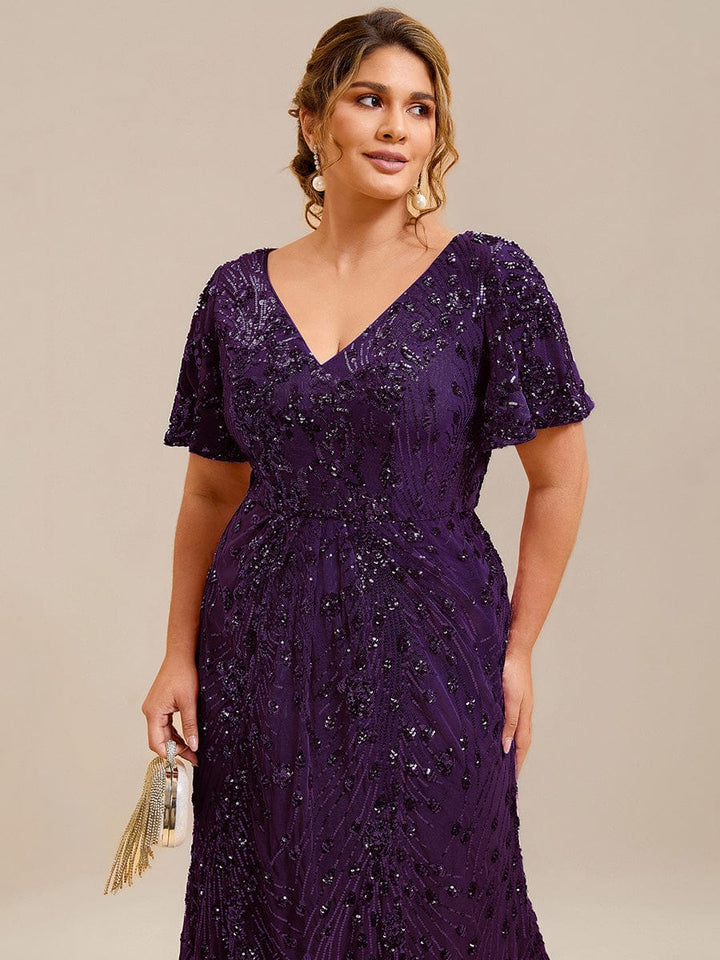 ever PALMER|Sequin Embroidery Mermaid Formal Dress