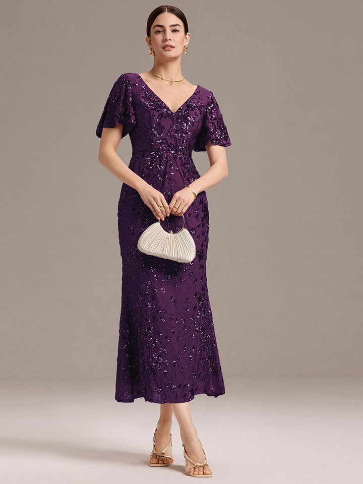 ever PALMER|Sequin Embroidery Mermaid Formal Dress