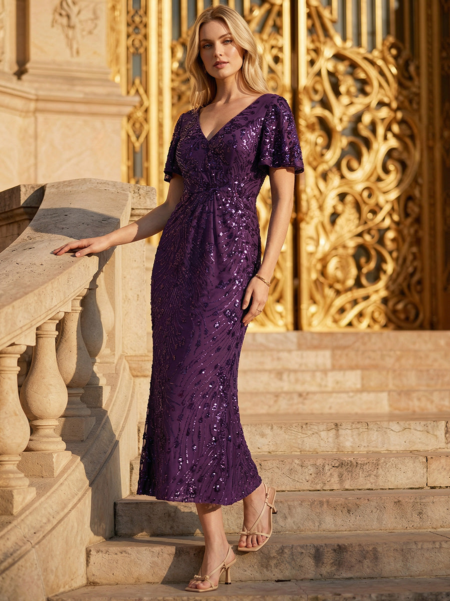 ever PALMER|Sequin Embroidery Mermaid Formal Dress
