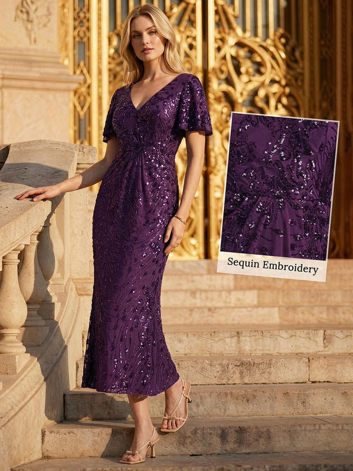 ever PALMER|Sequin Embroidery Mermaid Formal Dress