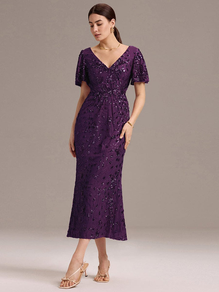 ever PALMER|Sequin Embroidery Mermaid Formal Dress