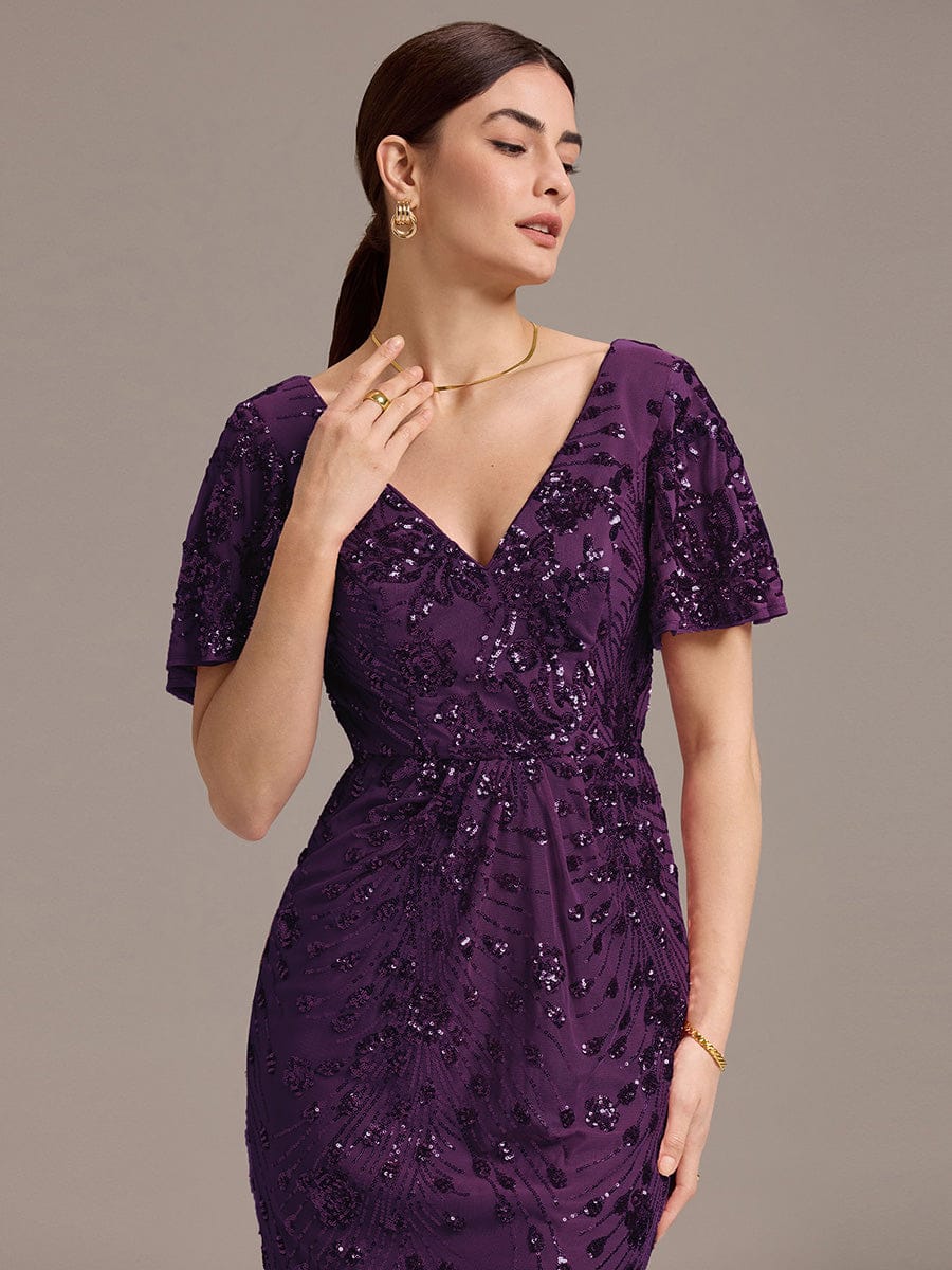 ever PALMER|Sequin Embroidery Mermaid Formal Dress