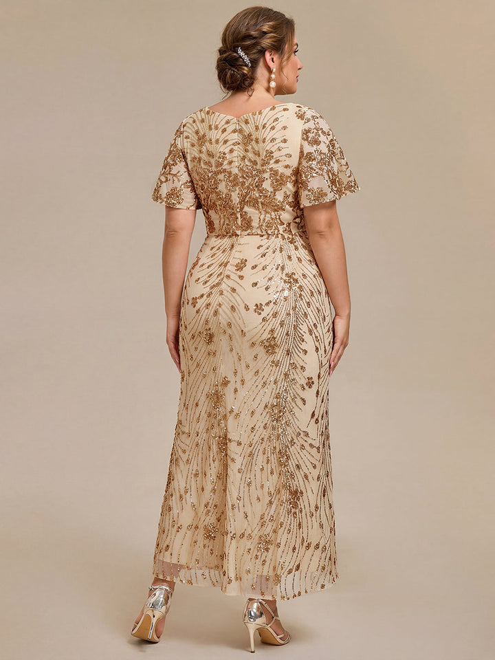 ever PALMER|Sequin Embroidery Mermaid Formal Dress
