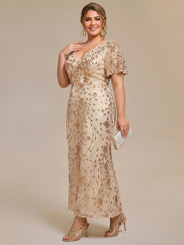 ever PALMER|Sequin Embroidery Mermaid Formal Dress