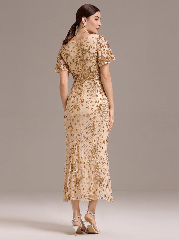 ever PALMER|Sequin Embroidery Mermaid Formal Dress
