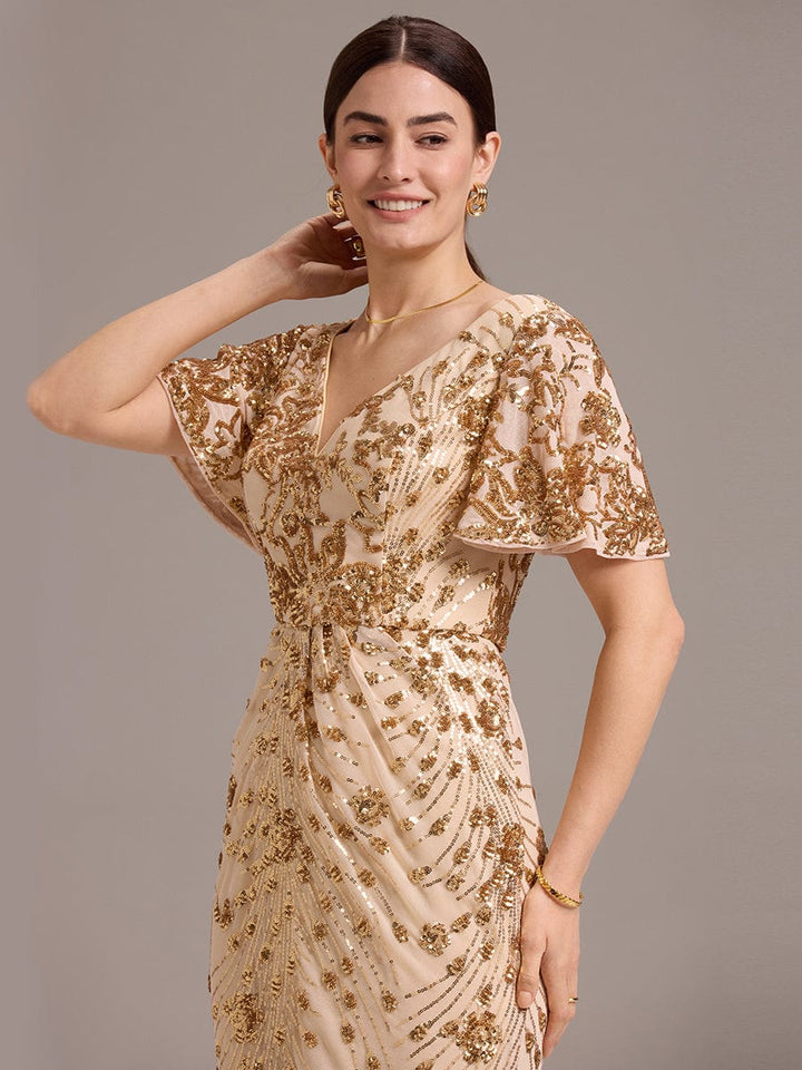 ever PALMER|Sequin Embroidery Mermaid Formal Dress