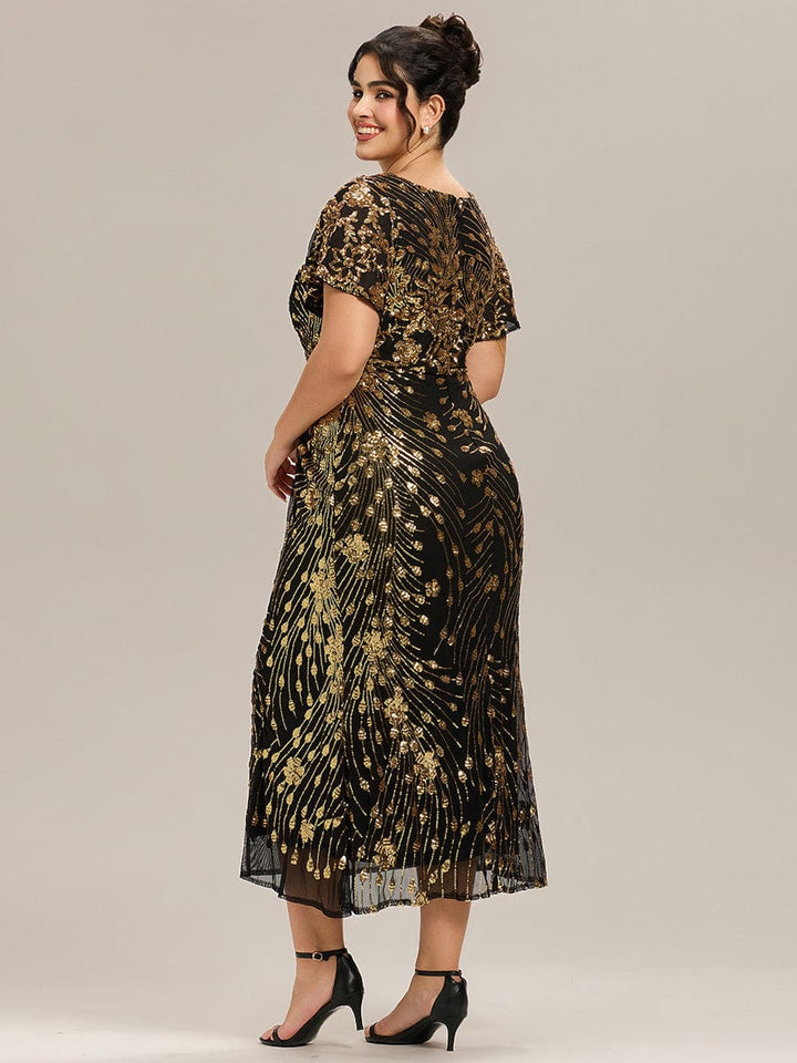 ever PALMER|Sequin Embroidery Mermaid Formal Dress