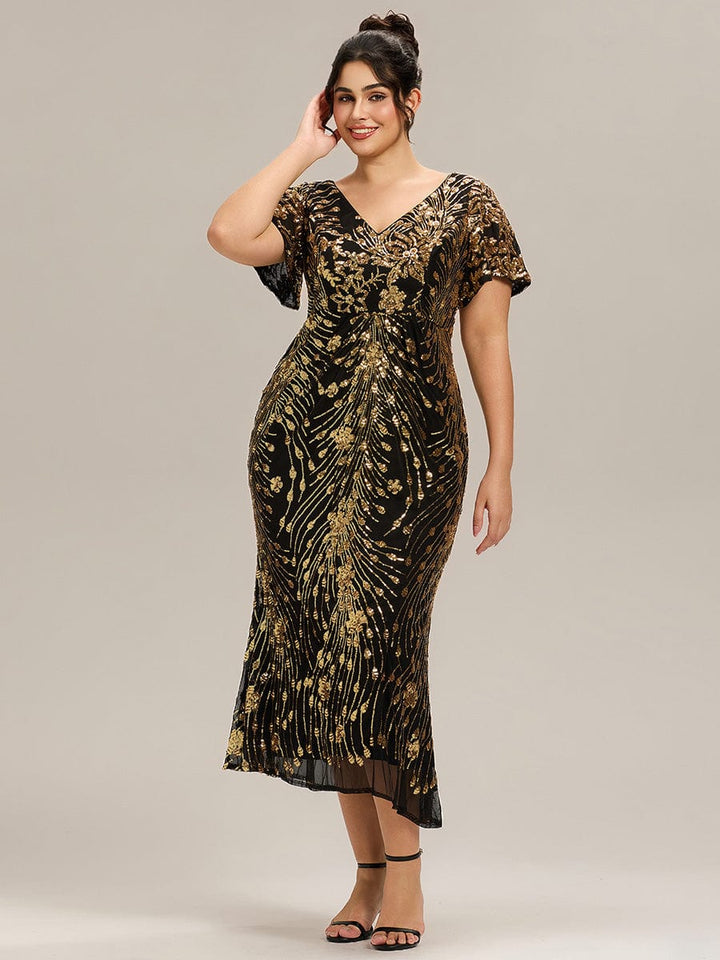 ever PALMER|Sequin Embroidery Mermaid Formal Dress