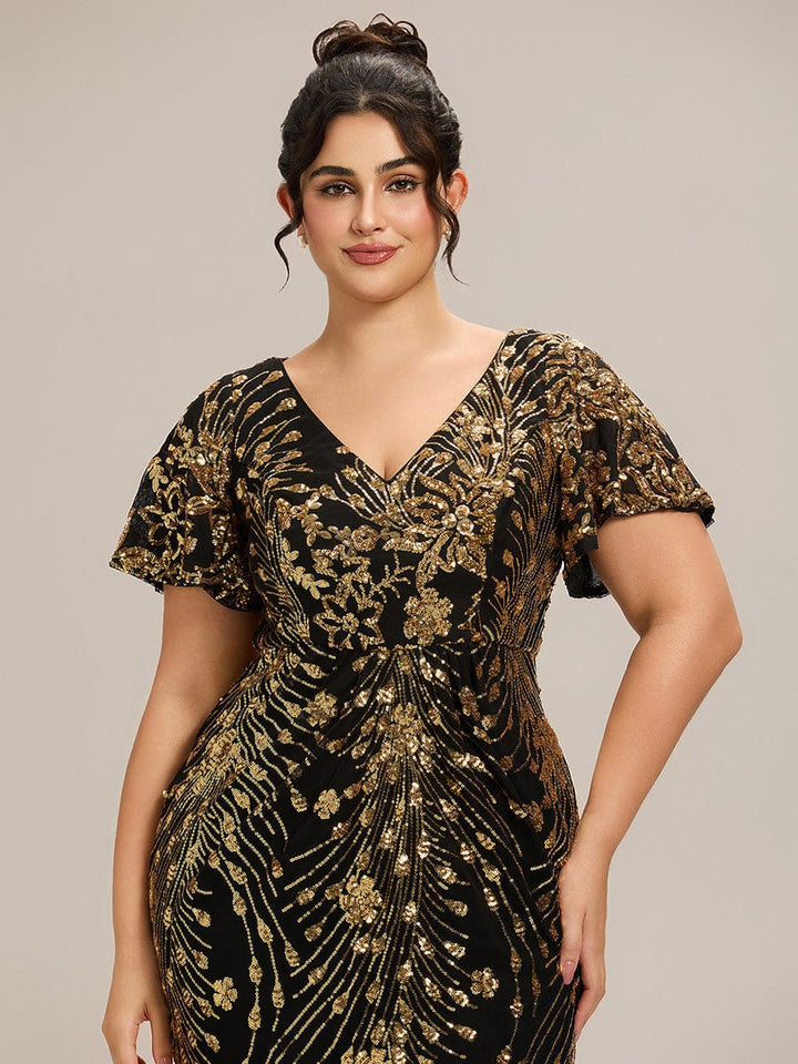 ever PALMER|Sequin Embroidery Mermaid Formal Dress