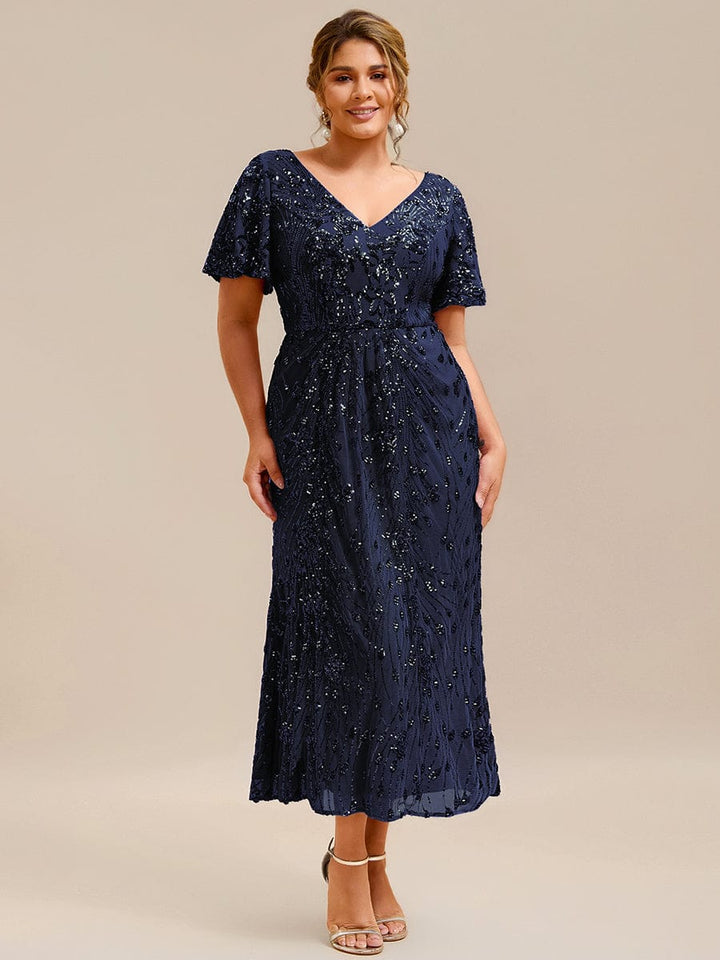 ever PALMER|Sequin Embroidery Mermaid Formal Dress