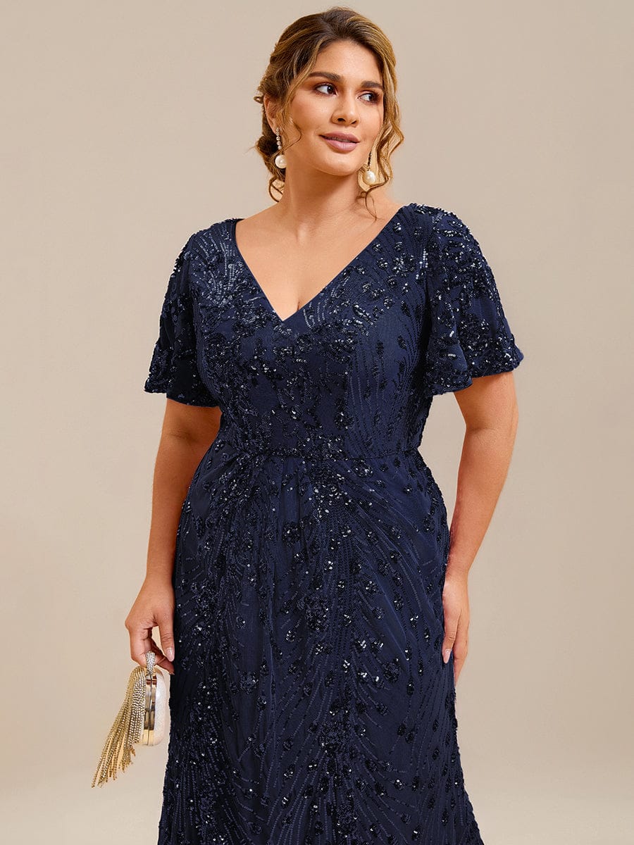 ever PALMER|Sequin Embroidery Mermaid Formal Dress