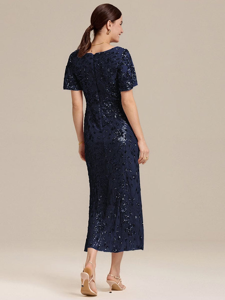 ever PALMER|Sequin Embroidery Mermaid Formal Dress