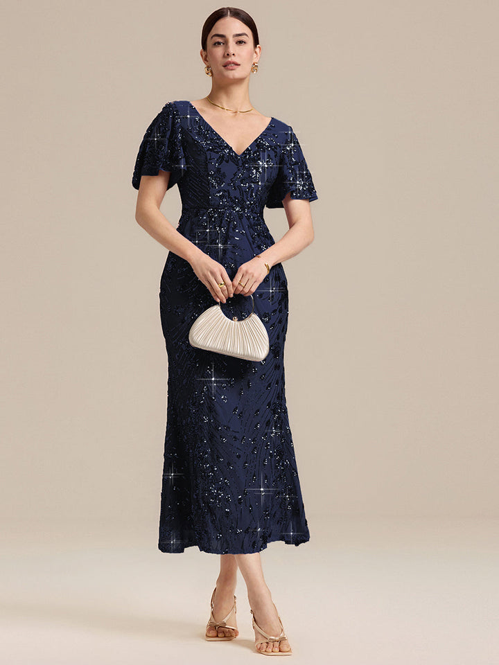 ever PALMER|Embroidery Sequin Mother of the Bride Dress