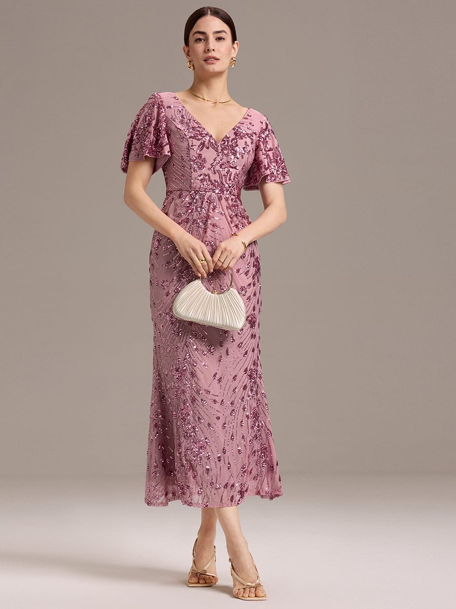 ever PALMER|Sequin Embroidery Mermaid Formal Dress