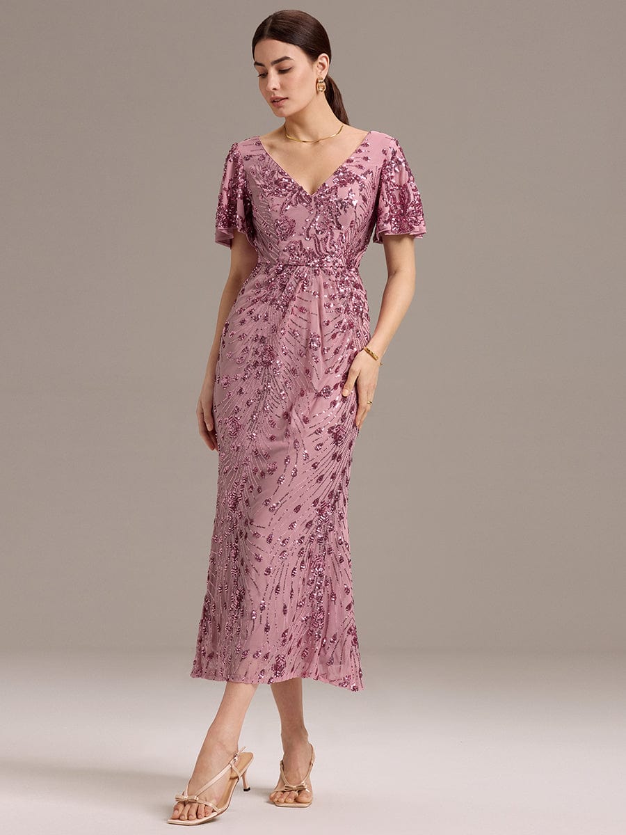 ever PALMER|Sequin Embroidery Mermaid Formal Dress
