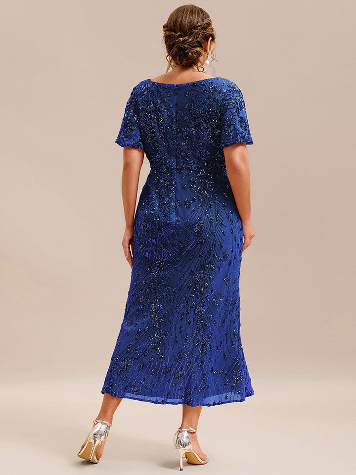 ever PALMER|Sequin Embroidery Mermaid Formal Dress