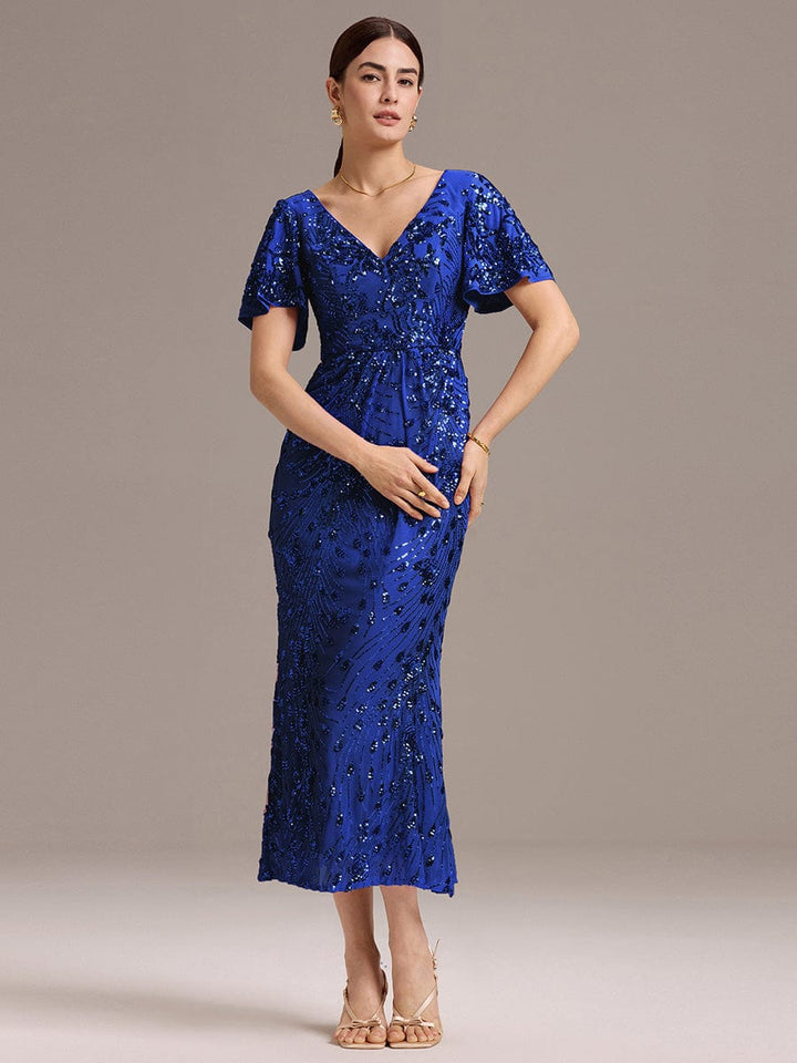 ever PALMER|Sequin Embroidery Mermaid Formal Dress